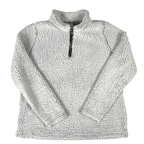 Bobbie Brooks Sherpa Fleece Pullover Zip Lightweight White Streetwear Womens LG - Picture 6 of 13